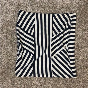 Navy and white spandex cotton mini skirt